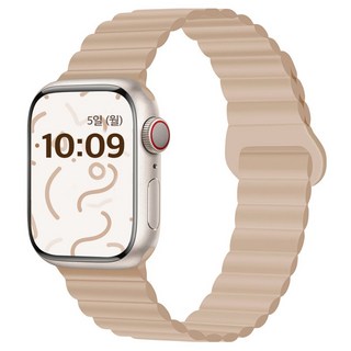 디지지 애플워치 실리콘 링크 마그네틱 스트랩 38 / 40 / 41 / 42mm, 크림샌드, 1개