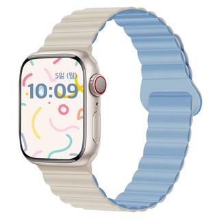 DGG Apple Watch 兼容矽膠磁吸錶帶, 寶寶藍