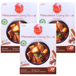 J-LEK 瑪莎曼咖哩醬, 無味精, 無防腐劑, 適合素食者, 250g, 3盒