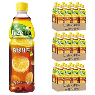 fuzetea 飛想茶 檸檬紅茶, 580ml, 72瓶