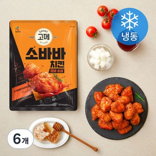 고메 소바바 치킨 양념 순살 (냉동), 375g, 6개