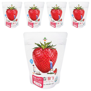 Ssalgwaja 米餅村 無添加寶寶水果脆片 草莓口味, 13g, 5包