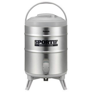 Peacock 日本孔雀 SPORTIF 高質感不鏽鋼保溫桶保冷桶, 銀色, 9.5L, 1個