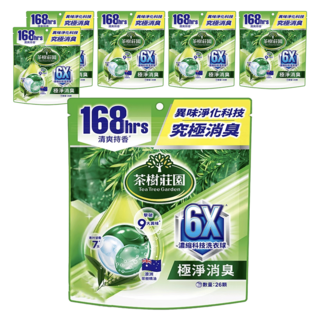 茶樹莊園 6X濃縮科技洗衣球 極淨消臭 12g,26顆,6袋