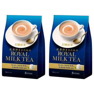日東紅茶 皇家奶茶 使用北海道全脂奶粉, 14g, 8包, 2袋