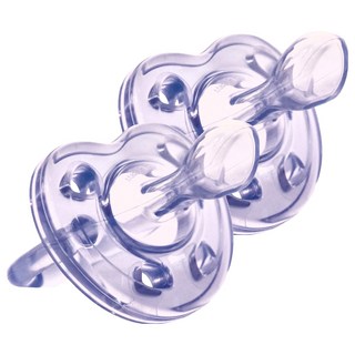 KU.KU Duckbill 酷咕鴨 馬卡龍全矽膠安撫奶嘴 頸部薄形設計 一體成形 擋片加厚 食品級 拇指嘴頭, 初生藍苺紫, 0歲以上, 2個