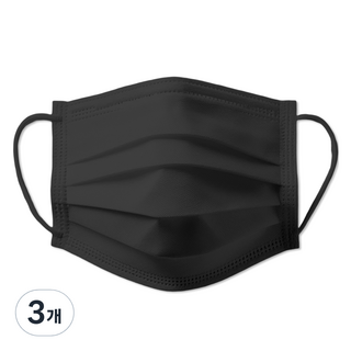 하하마스크 일회용 컬러 덴탈 마스크 소형, 30개입, 3개, 블랙