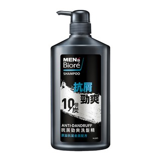 MEN's Biore 男性抗屑勁爽洗髮精，10倍炭，抗菌去屑因子OPX, 750g, 1瓶
