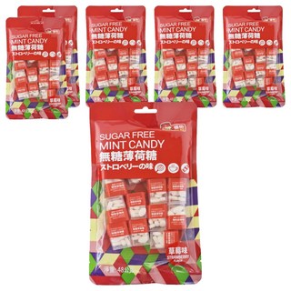 福伯 無糖薄荷糖 (草莓味), 48g, 6袋