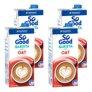 So Good 咖啡師燕麥奶, 質地濃厚 穀物香氣, 全素可食 無糖無膽固醇, 1L, 4瓶