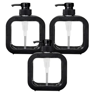 小麥購物 按壓式高級透明分裝瓶 L1467 500ml, 3個, 黑色
