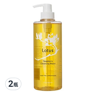 SOAPBERRY 古寶無患子 LOTUS 保濕香蓮卸妝液, 適用敏弱性及一般肌膚, 溫和不刺激, 卸妝潔膚舒緩保濕4效合1, 500g, 2瓶