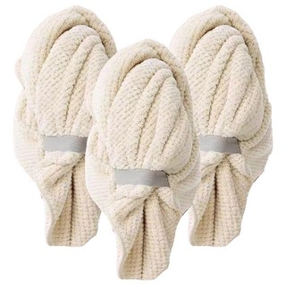 乾髮神器2代 超強力吸水乾髮帽 KDOT-980, 3個, 白色