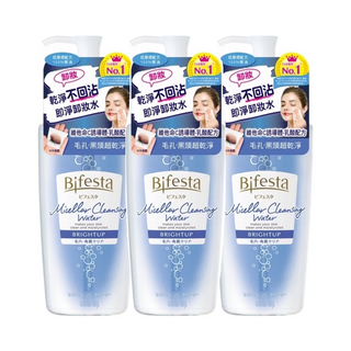 Bifesta 碧菲絲特 抗暗沉即淨卸妝水 溫和去除老廢角質 深層清潔 不含人工香料, 400ml, 3瓶