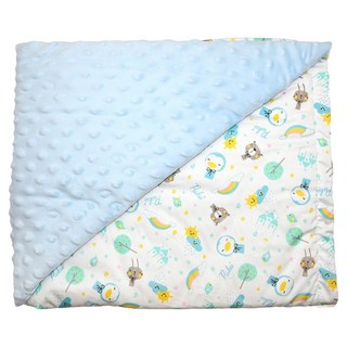 PUKU 藍色企鵝 薄棉樂豆毯, 企鵝水 天空藍, 1條