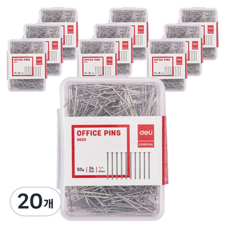 deLi 得力 大頭針 E0023 銀色, 100入, 20個