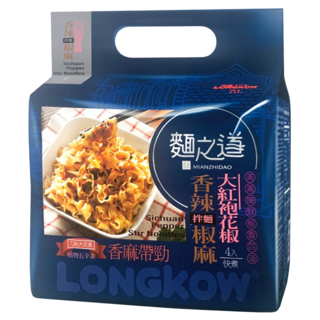 龍口 麵之道 香辣椒麻拌麵 111.5g, 4包