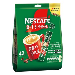 NESCAFE 雀巢咖啡 二合一即溶咖啡 香滑原味, 11g, 42包, 1袋