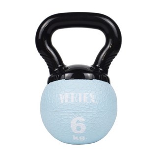 VERTEX 迷你橡膠壺鈴 6KG 啞鈴 Kettlebell 重訓 居家健身, 淺藍色, 1個