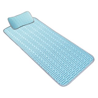 平單式超涼感乳膠冰絲涼墊, 藍色, 涼感墊