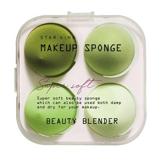 STAR KING 星之冠 修容美妝蛋組 乾濕兩用 柔軟親膚 多角度上妝, 綠色系, 1組