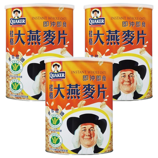 QUAKER 桂格 大燕麥片, 1.1kg, 3罐