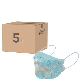 CHACER 佳和口罩 成人4D立體醫用口罩, 碧波流金, 5片, 1盒