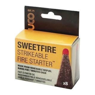 UCO Sweetfire Strikeable Firestarter 52g 8顆, MT-SF8P, 1盒, 木頭色 + 紅色