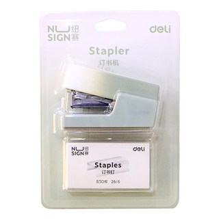 델리 그라데이션 컬러 미니 스테이플러 호치키스 세트, 그린, 1세트