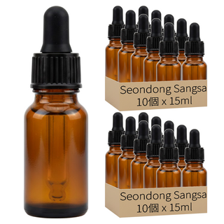 Seondong Sangsa 滴管精華液精油分裝瓶 15ml, 咖啡色, 20個