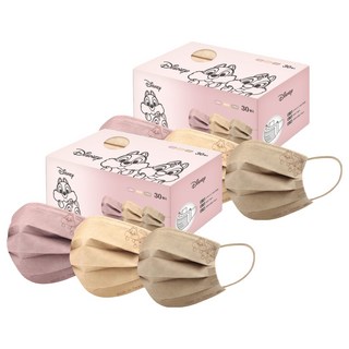 ONEDER 旺達 平面成人口罩 3色, 奇奇與蒂蒂, 30片, 2盒