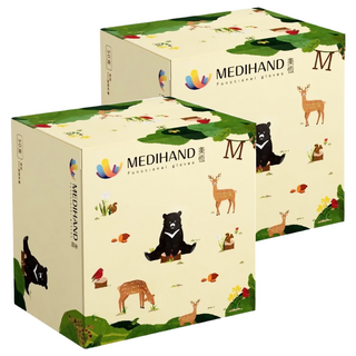 MEDIHAND 美恆 PVC透明手套 M 彩繪, 50個, 2盒