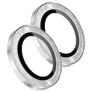 HODA 好貼 藍寶石鏡頭保護貼 鈦銀色 閃粉白鑽 2個, 1組