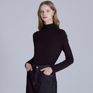 BASIC HOUSE 女性高領彈性長袖T恤 LATS0219