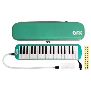 OPPA 奧福樂器 口風琴37鍵 附防撞外殼 + 長短吹管 + 鍵盤貼紙 + 擦拭布 FUN-37 國小適用, 1組, 綠色