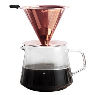 KALDIN 鈦製咖啡過濾壺組, 粉色, 600ml, 1組, 咖啡濾杯+咖啡壺