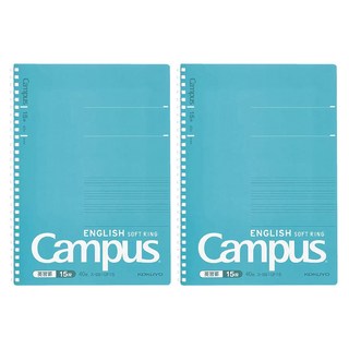 KOKUYO 國譽 Campus 軟線圈英文練習本 B5 15行, 綠色, 2本