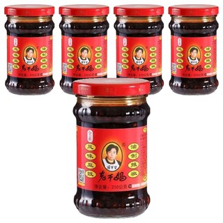 老干媽 豆豉油制辣椒, 210g, 5罐