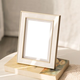 iINDOORS 古典圓邊復古相框 6 x 8吋適用 附立架, 1個, 白色