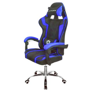 C-FLY 賽車電競皮椅 人體工學設計 透氣皮革 可調傾斜角度 穩固耐用, 121.5~130 x 53 x 48cm, 黑藍色, 1張