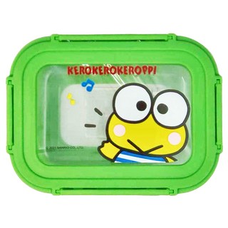 DOOBY 大眼蛙 防護套玻璃保鮮盒 640ml, 綠色, 1個