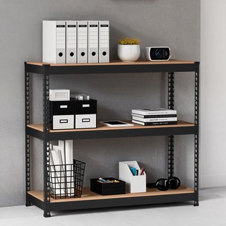 스피드랙 라이트 무볼트 조립식 철제 앵글 선반, 블랙, 3단