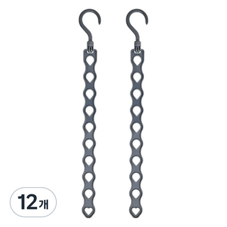 Cozywell 善用空間 360度旋轉 多用途多功能衣架, 12個, 黑色