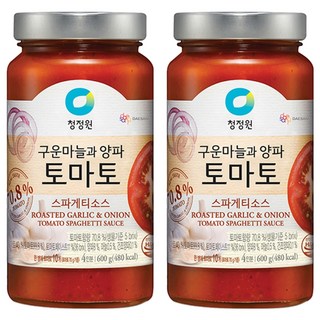 청정원 구운마늘과 양파 토마토 스파게티소스, 600g, 2개