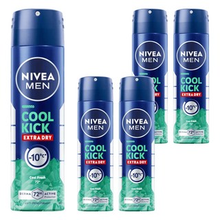 NIVEA 妮維雅 瞬間酷涼系列 男士止汗爽身噴霧 柑橘, 150ml, 5瓶