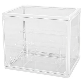 FAmILyLIFE 生活 階梯式鋼化玻璃透明展示收納盒 A-097 27 x 20 x 23cm 1940g, 大型款, 1個