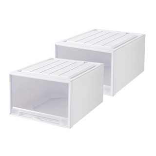 大容量抽屜式儲物箱, PP材質, 白色, 53 x 44 x 30cm, 2個