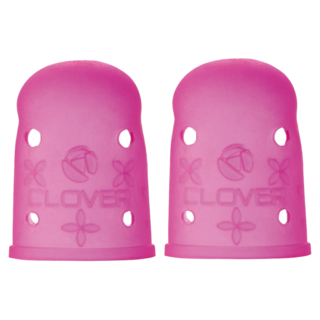 CLOVER 橡皮防滑指套(L)16MM-粉紅色 耐用 舒適貼合 適用於縫紉、拼布等多種手工藝, 2個, 1組