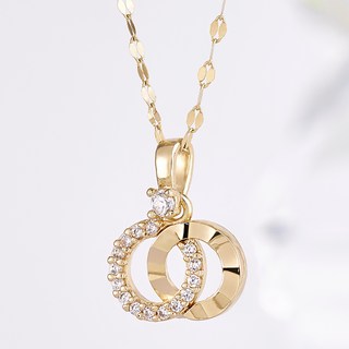 JuriEtte 14K/18K 女性日常莉維亞金項鍊 + 贈品戒指 + 購物袋