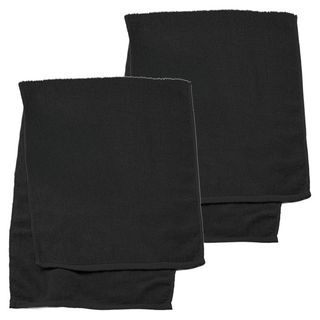 hiorie 日本桃雪綁頭毛巾2件組 吸水速乾純棉運動髮帶, 黑色, 1組